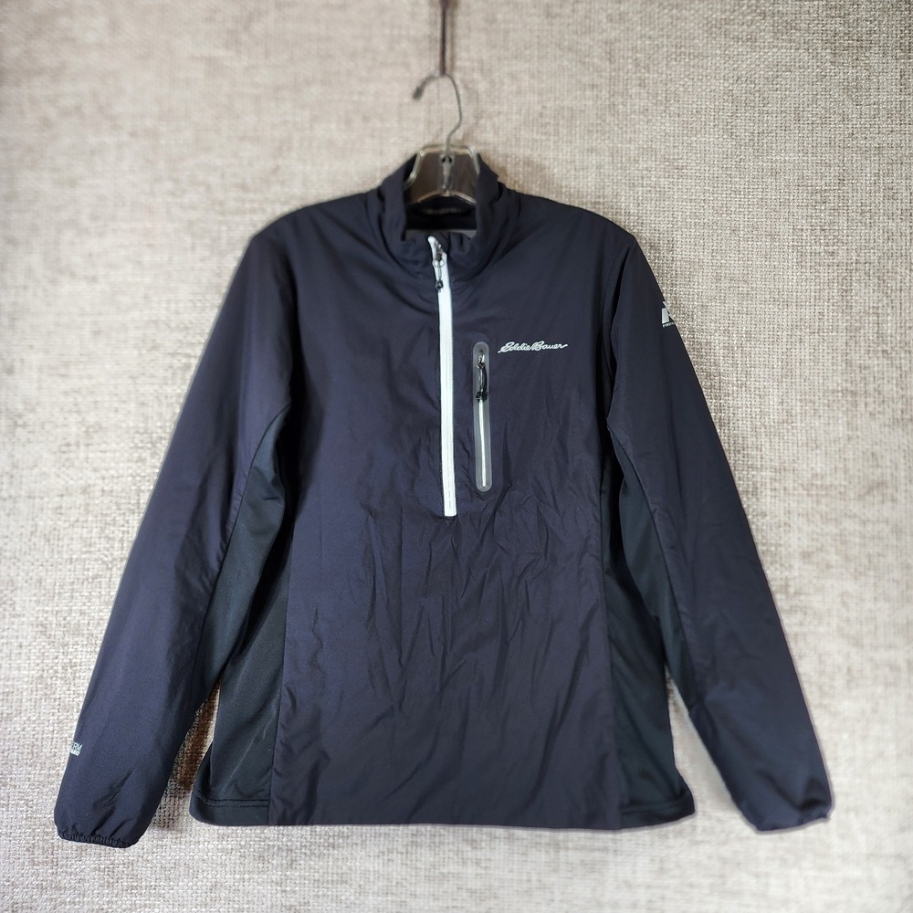 Eddie Bauer First Ascent EverTherm ThinDown Jacket Womens M Black Pullover EUC